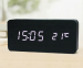 wood clock LED diaplay energy-saving sound control function time date and temperature displaying