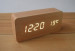 wood clock LED diaplay energy-saving sound control function time date and temperature displaying