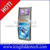 Self serve ticketing kiosk with SAW touchscreen and two stainless steel poles