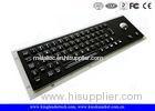 Black Industrial Keyboard With Optical Trackball In Full Travel Keys At IP65 Rating