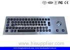 Waterproof Kiosk Illuminated Metal Keyboard With Trackball And 64 Led-Backlit Keys