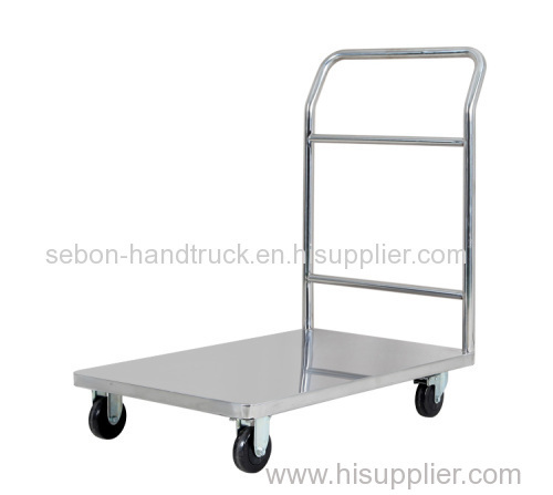 Industrial platform hand truck with wheels