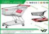 Large Capacity Asian Style Supermarket Shopping Trolley / Steel Shopping Cart