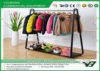 Movable Multifunctional Metal Garment Rack With Single Bar Cloth Hanger