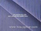 Organic Cotton Yarn Dyed Fabric, Plain Weave Blue White Stripe Shirt Cloth Material