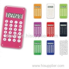 8 Digits Colorfurl Promotional Calculator with Maze Game on the backside
