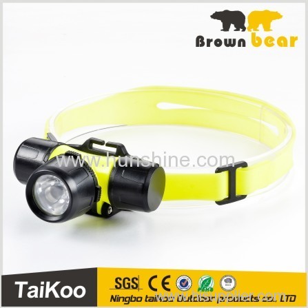 silicone aluminum waterproof headlight with 1led