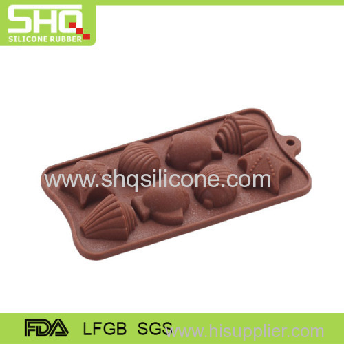 Sea shell shaped silicone chocolate mold