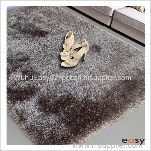Plush long tiles polyester hand made shaggy rug
