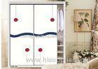 Textured Carving Painted Internal Sliding Doors , Wooden Wardrobe High Gloss UV MDF Board
