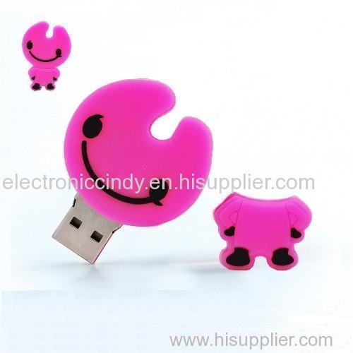 Face shape silicone cute USB Flash drive