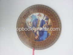 Custom round paper-clock Christian Advent Calendar with silk ribbons