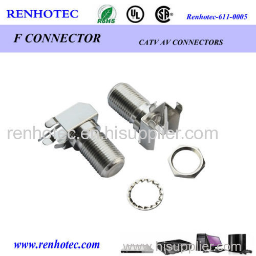R/A f jack compression connector for RF connector