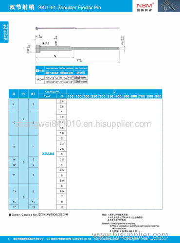 High precision ejector pin