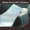 Custom Water proof Blank Matt Silver PET Vinyl Stickers In Rolls with different sizes For printing barcode or numbers