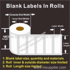 Custom blank paper stickers in rolls with any sizes for barcode printer use