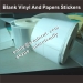 Blank silver vinyl stickers in rolls