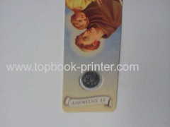 Gold foil round-corner religious Saint Anthony's prayer card printed for churches