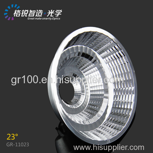 Energy Saving COB reflector for commercial lighting 110mm 23 degree led plastic cover