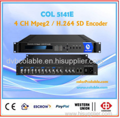 quite low bitrate Mpeg2 mpeg4 h.264 AV to IP streamer 4 channel h.264 sd encoder