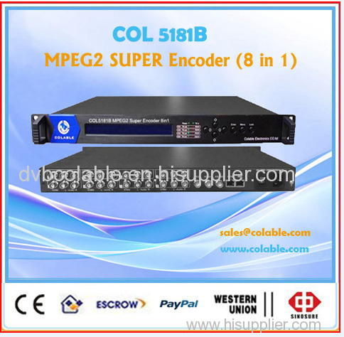 ip video encoder mpeg2 8channels cvbs encoder with multiplexer catv headends