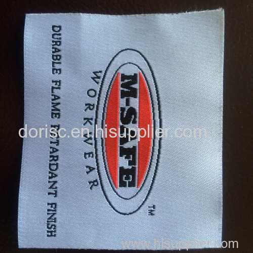 fire retardant woven label for fire proof fabric