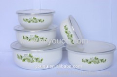 quality guarantee enamel storage bowl sets with PP lid