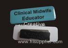 Offset Printing Blue / White Magnetic PVC Name Badges For Conferences