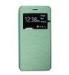 Custom Green Flip Girls Phone 4 Leather Wallet Case With Window Show