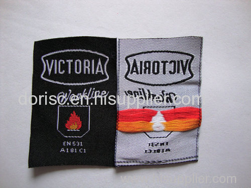 fire retardant woven label for fire resistant coveralls