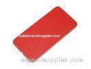 RED Waterproof Durable Apple iphone Leather Case With Back Transparent Cover