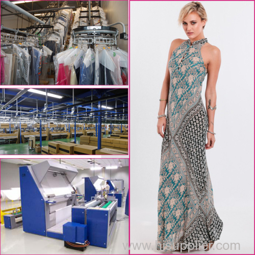 Women dress OEM service provid printed Bohemian maxi dress wholesale in factory price 