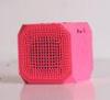 Red Square Bluetooth Hi Fi Speakers , Cell Phone Wireless Bluetooth Stereo Speaker