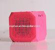 Red Square Bluetooth Hi Fi Speakers , Cell Phone Wireless Bluetooth Stereo Speaker