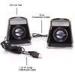 Bass 2.0 channel USB LED lights speaker with with dual passive bass woofer Driver