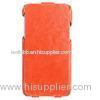 Stylish Vertical PU Vertical orange Samsung Cell Phone Cases For Women / Men