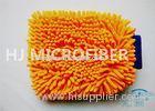 Long Hair Chenille Microfiber Wash Mitt Sunny Orange Quick-Dry , Anticorrosive