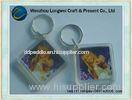 Square OEM acrylic key chain for photo insert souvenir make the keys together