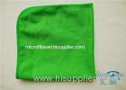 Shiny Smooth Green Microfiber Glass Cleaning Cloth For Mirrors , Screens