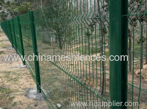 Curved Roadside Fence Panel with steel pole