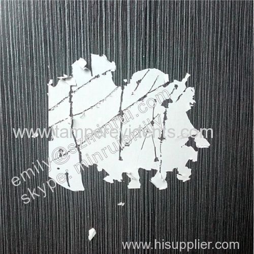 Ultra destructible vinyl eggshell sticker papers
