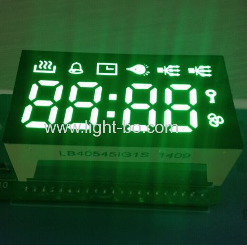 display led personalizzato a 4 cifre a 7 segmenti verde puro per il controllo del timer del forno