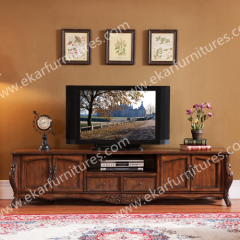 Wooden tv trolley in natural wood Shabby chic tv stand