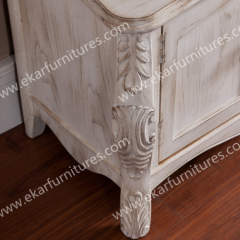 White antique styled furniture design wooden tv table