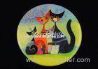 Eco - friendly Personalized PU Round Sticker Labels Domed Name Tags