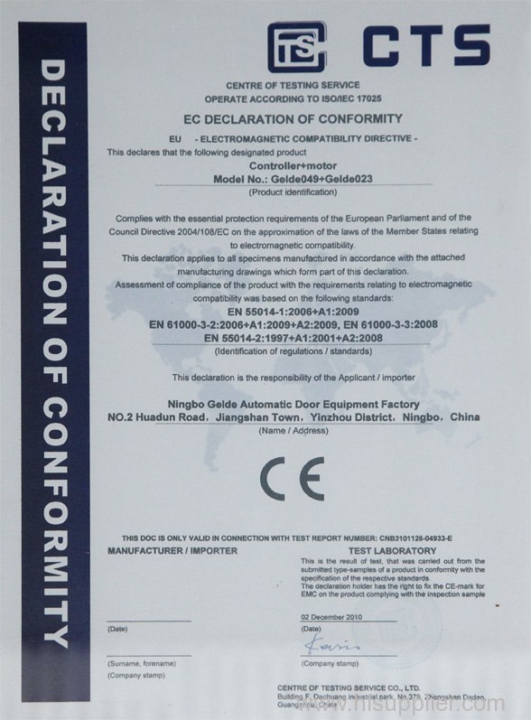 CE Certificate