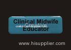 Full Color Plastic Name Badges , Engraved Plastic Name Tags With Magnets