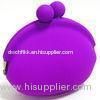 Portable Purple Silicone Coin Wallet Light Weight For Ladies