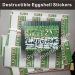 Custom Very strong adhesive destructible eggshell sticker rolls