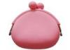 FDA Pink Waterproof 100% Silicone Coin Purses Abrasion Resistant